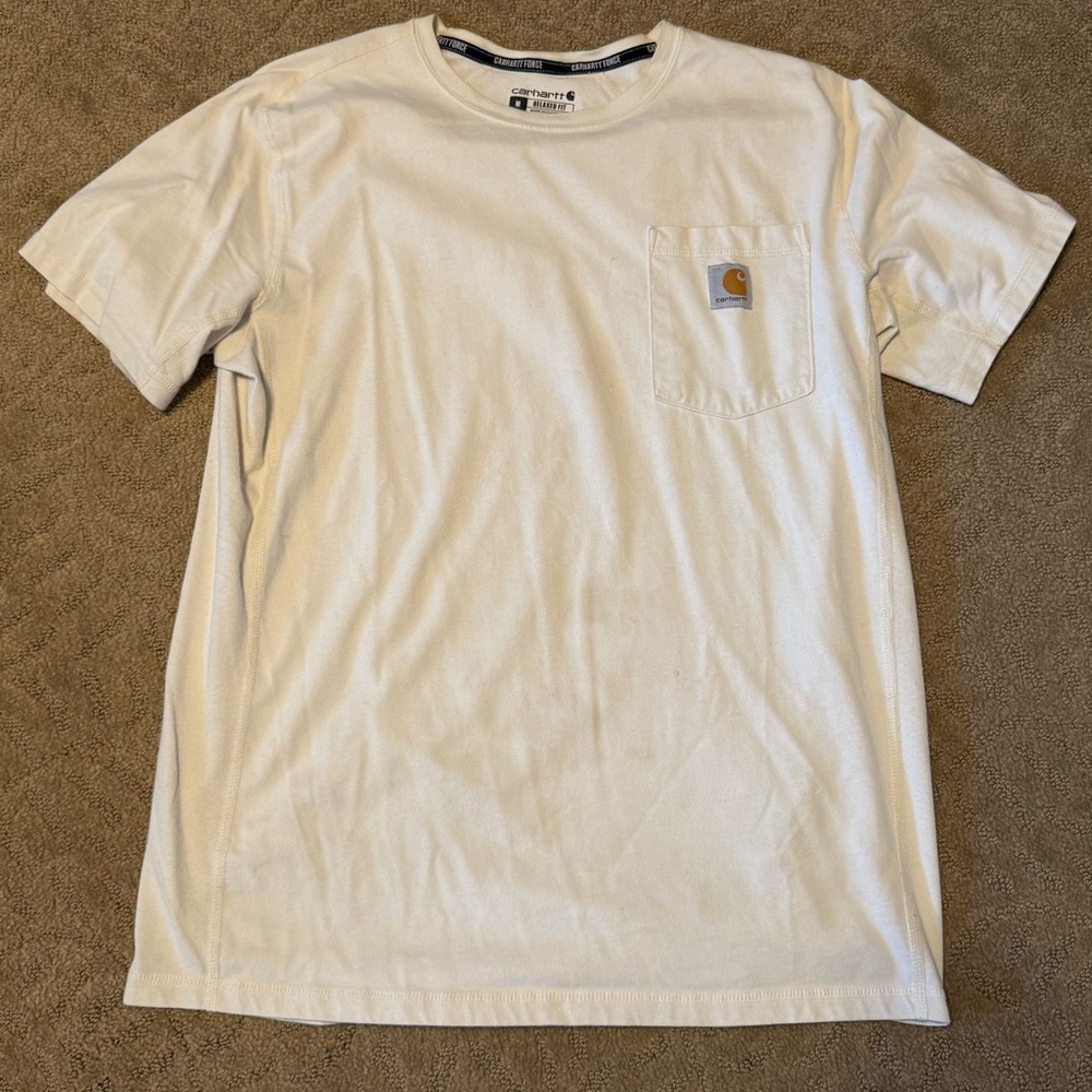Carhartt Men's Cream Short Sleeve Pocket Tee
